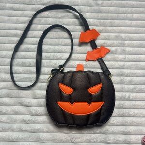Halloween Pumpkin Black and Orange Crossbody Bag